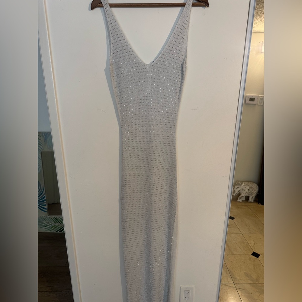 White midi dress